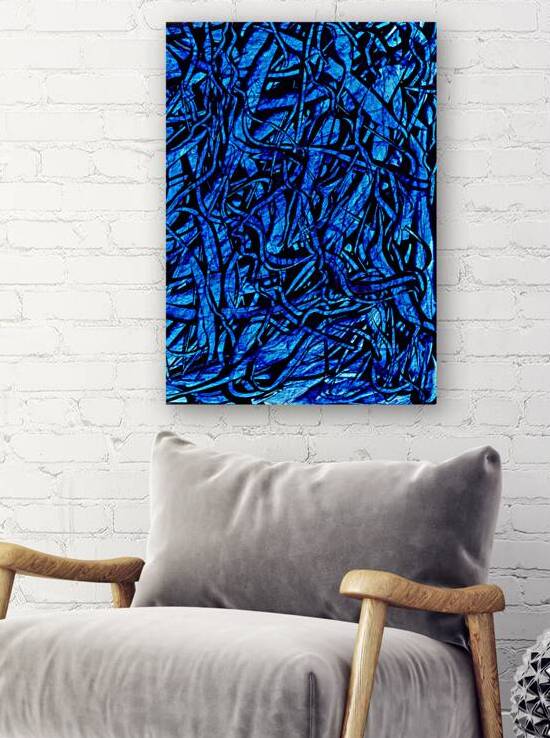 Abstract blue painting.   by TAHDAINI