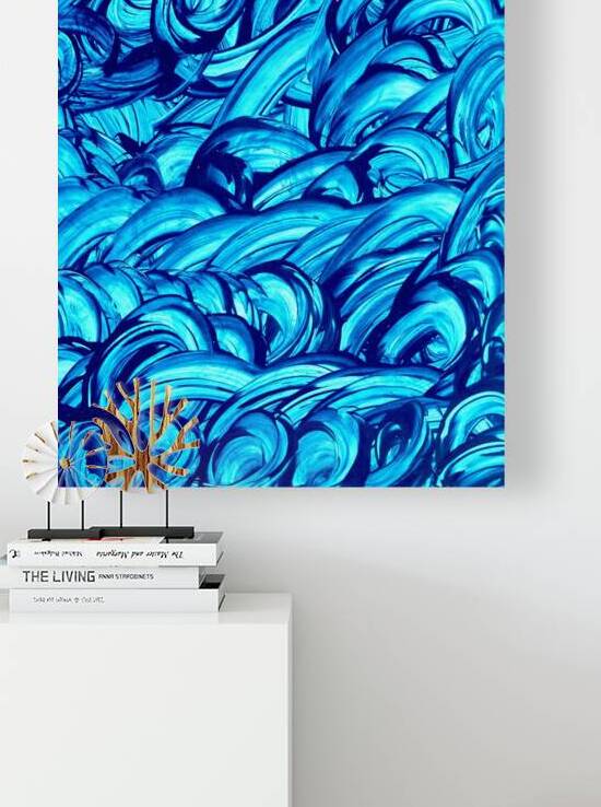 Abstract blue painting.   by TAHDAINI
