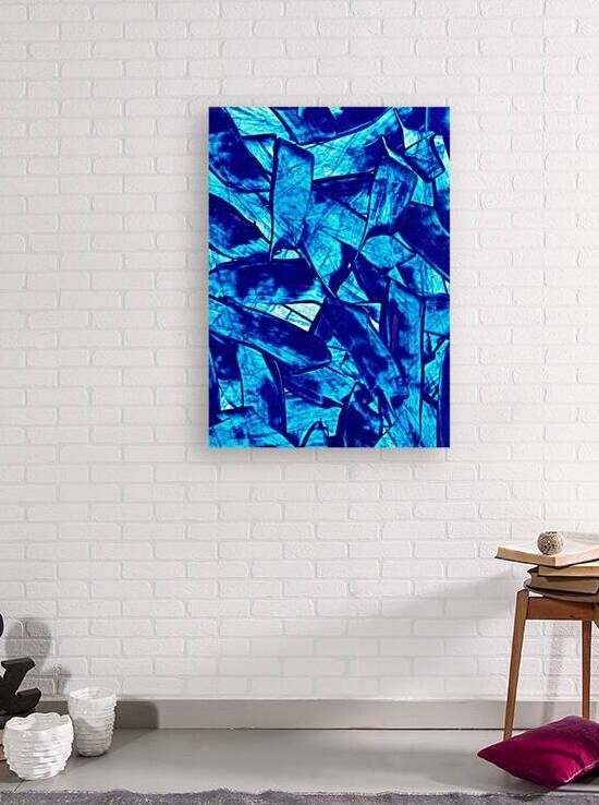 Abstract blue paint artwork by TAHDAINI