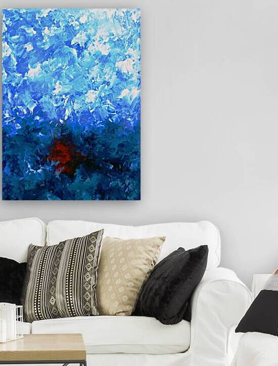Abstract blue painting by TAHDAINI