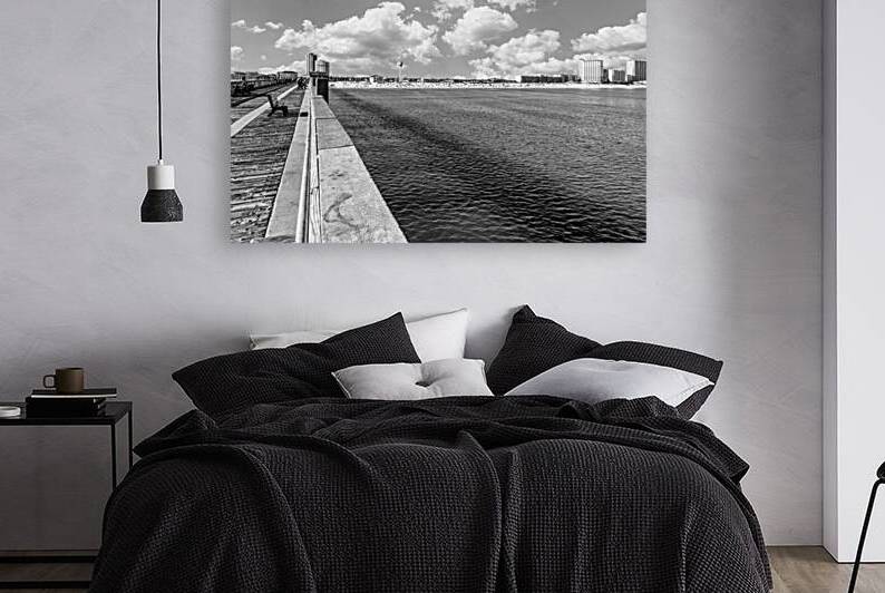 Pensacola Beach View From Pier Grayscale by Jennifer White