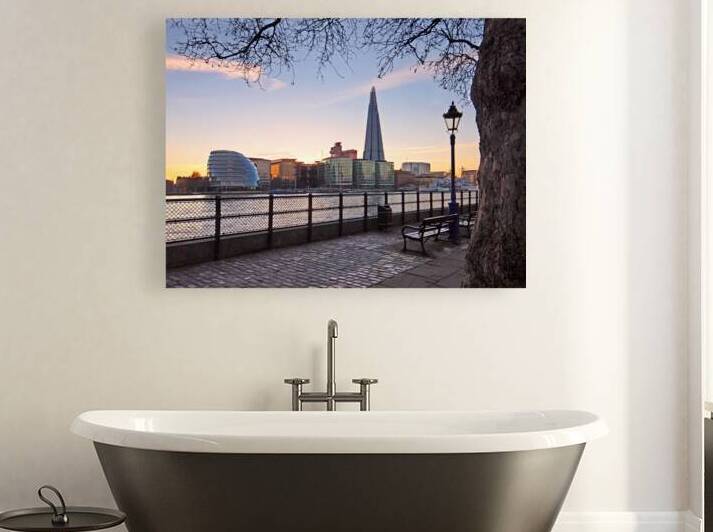 Thames Embankment and Shard London Sunset by Gill Billington