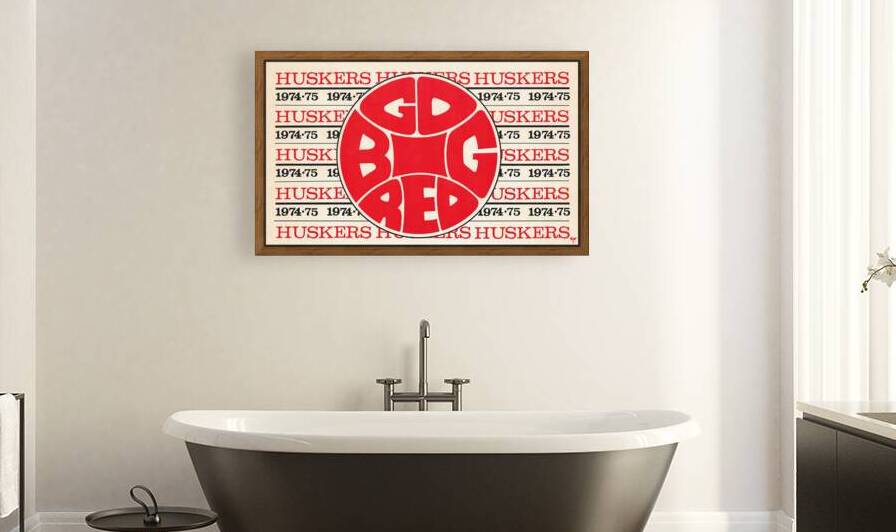 1974 go big red nebraska art by Row One Brand
