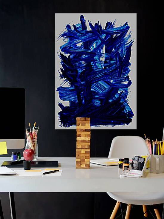 Abstract blue painting.   by TAHDAINI