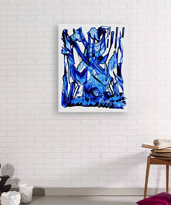 Abstract blue painting.   by TAHDAINI