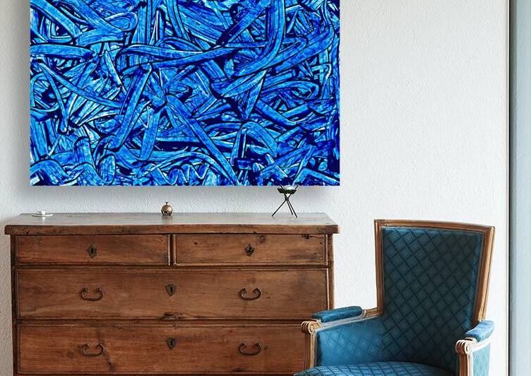 Abstract blue painting.   by TAHDAINI