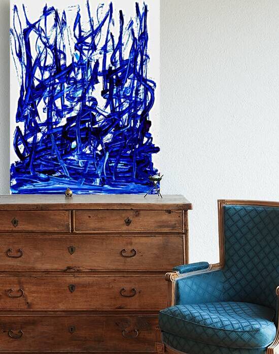 Abstract blue painting.   by TAHDAINI