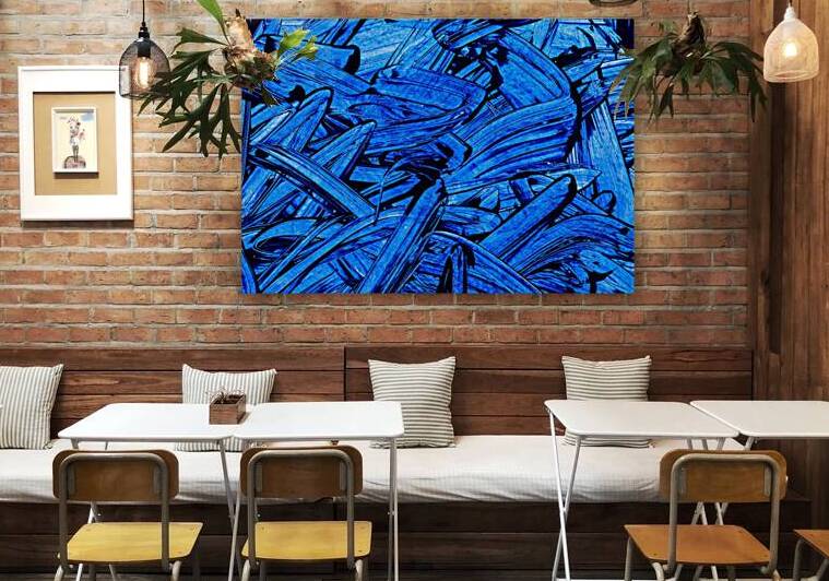 Abstract blue painting.   by TAHDAINI