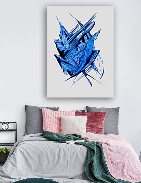 Abstract blue painting.   by TAHDAINI