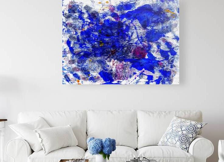 Abstract blue painting.   by TAHDAINI