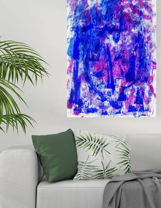 Abstract blue painting.   by TAHDAINI