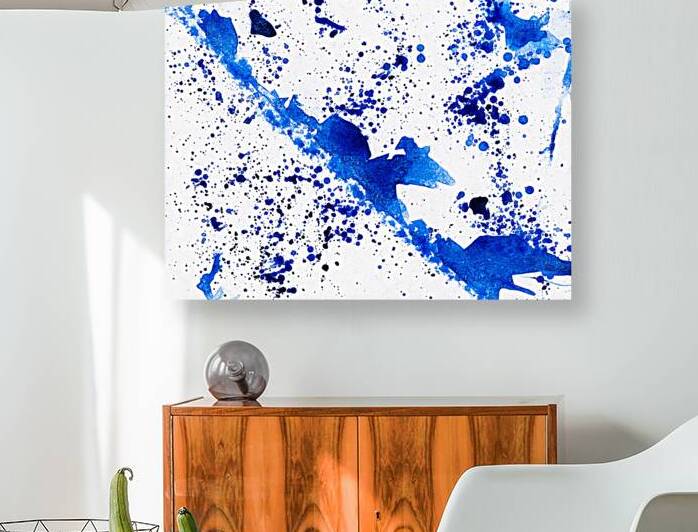 Abstract blue painting.   by TAHDAINI