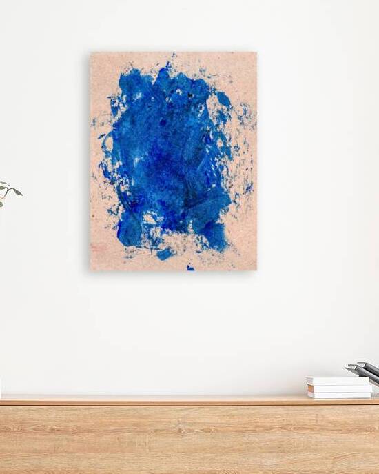 Abstract blue painting. Abstract blue paint grunge background. by TAHDAINI