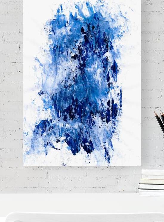 Abstract blue painting.  Abstract blue paint grunge background. by TAHDAINI