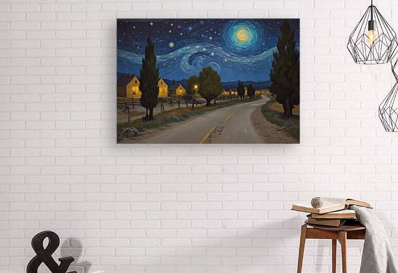 Impressionism Van Gogh painted a dreamy starry sky by GHANM ALYOUSEF
