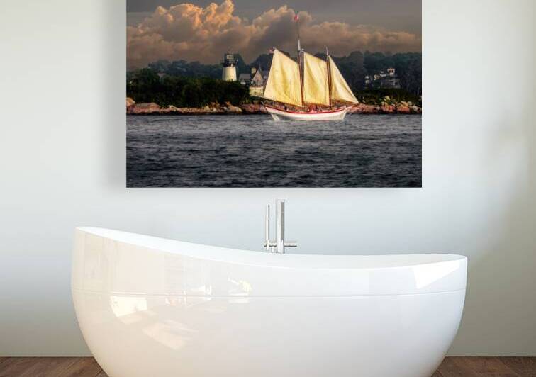 Gloucester Ardelle Schooner and Ten Pound Island Lighthouse lighthouse schooner by Norma Brandsberg Photography