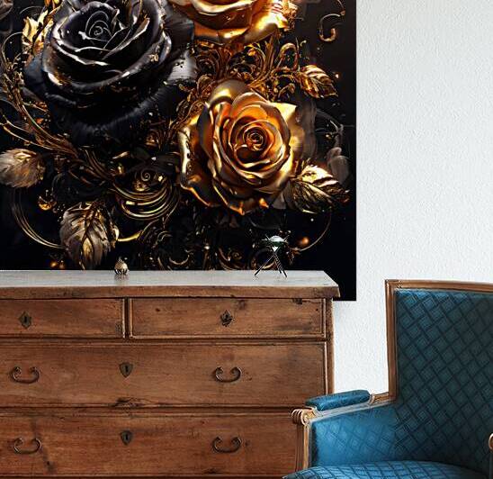 Black And Gold Roses by Abdu innovations
