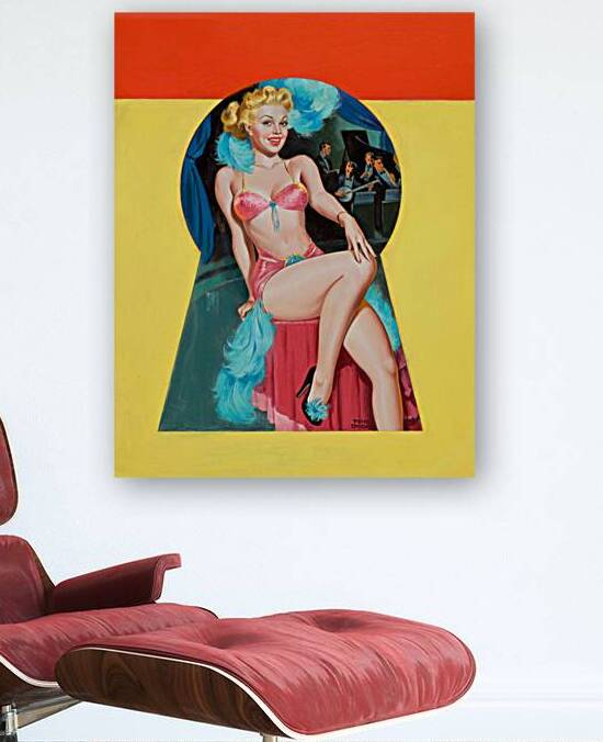 Pin Up Sitting in the Keyhole by vintagesupreme