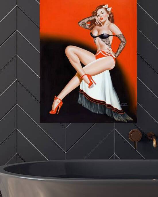 Redhead on Fringed Shawl by vintagesupreme