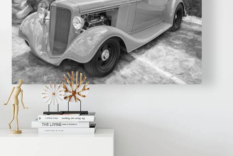 1934 Red Ford 3 Window Coupe X 4 by Rich Franco