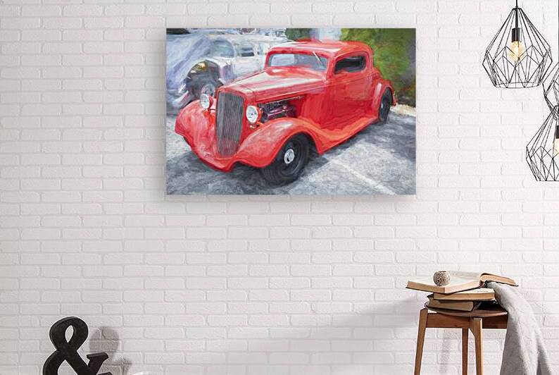 1934 Red Ford 3 Window Coupe X 8 by Rich Franco