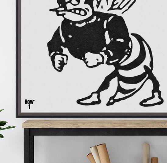 vintage yellow jacket mascot art throwbacks by Row One Brand