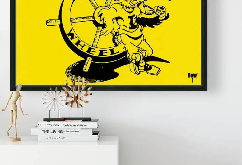 Dick Spencer Iowa Hawkeye Big Wheel Cartoon Art by Row One Brand