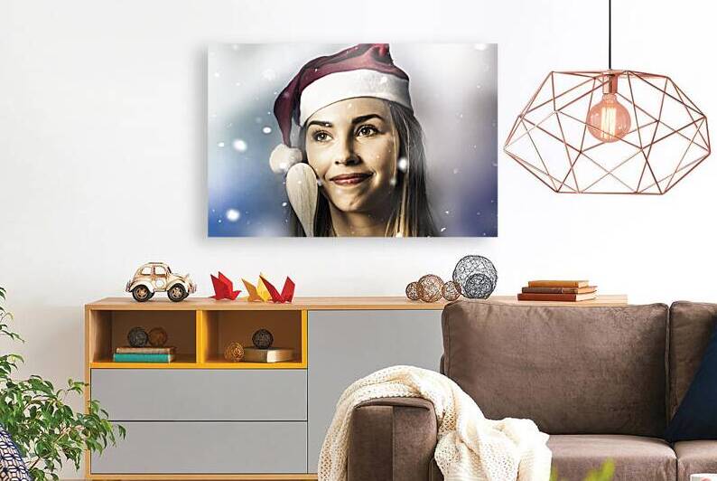 Christmas woman cooking up winter food idea by Jorgo