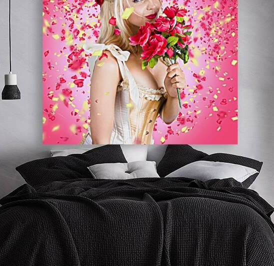 Sentimental lady with flowers. Falling in love by Jorgo