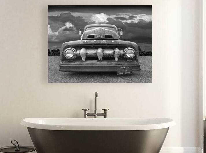 1952 Rusty Ford F-1 Black and White by Gill Billington