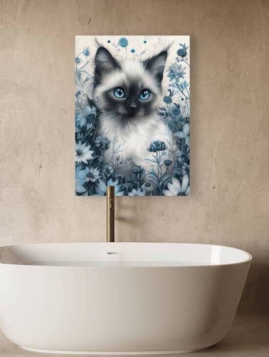 Siamese Cat in Mystic Garden by Anne Laure GOUPIL