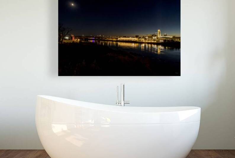 Omaha Night Reflections Missouri River by Jennifer White