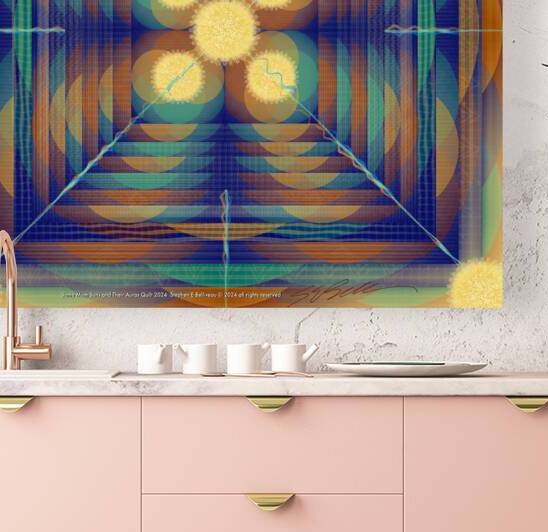 SOME MUM SUNS AND THEIR AURAS QUILT  by Stephen Belliveau