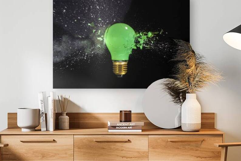 explosion of a green bulb  by Gualtiero Boffi