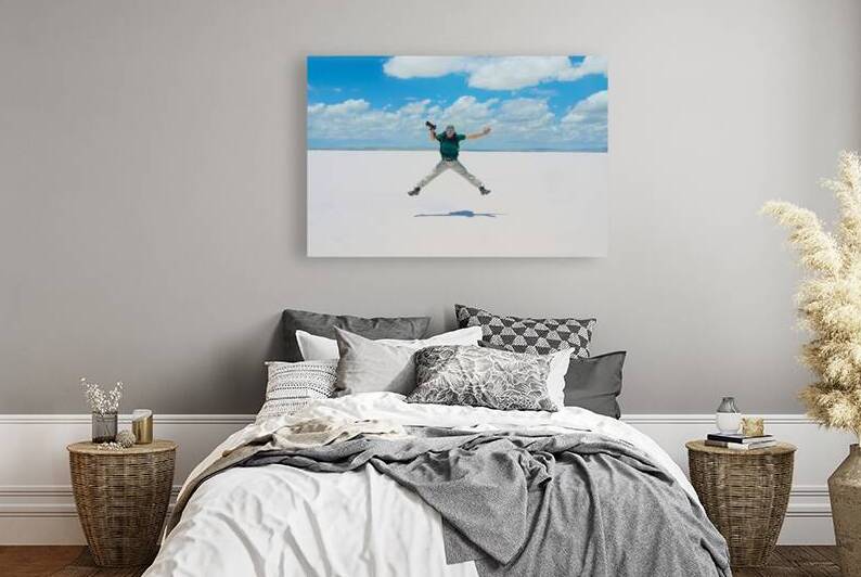 Smiling photographer jumps into the Tuz Golu salt lake by Gualtiero Boffi