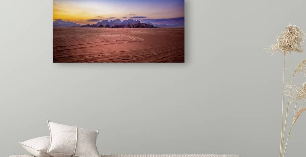 sunset in wadi rum desert.  by Gualtiero Boffi