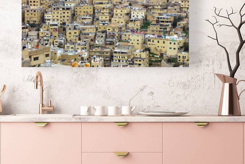 crowded buildings in the city of Amman. by Gualtiero Boffi