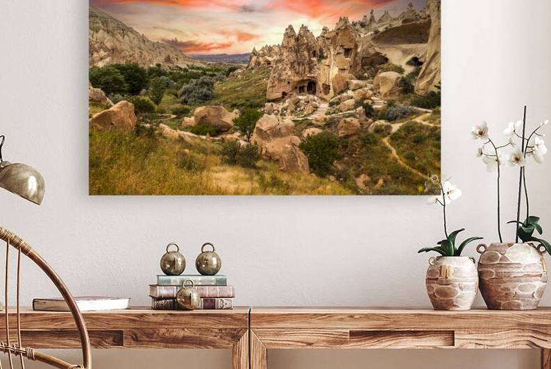 houses carved into the rock in Zelve.  by Gualtiero Boffi