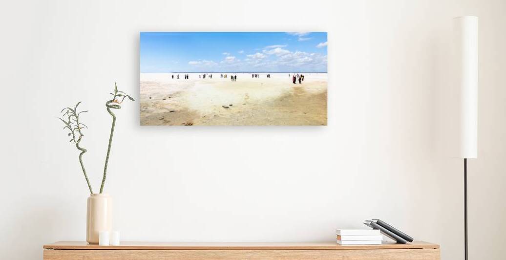 tourists at the lake of tuz golu. by Gualtiero Boffi