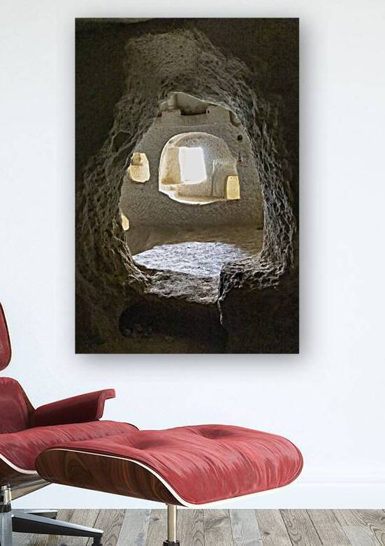 detail of church carved in the rock red valley by Gualtiero Boffi