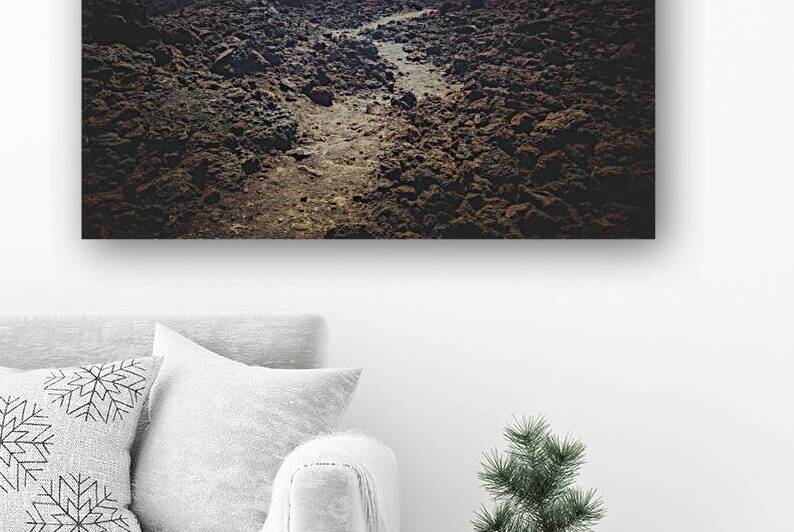 path among the volcanic rocks of Mount Etna. by Gualtiero Boffi