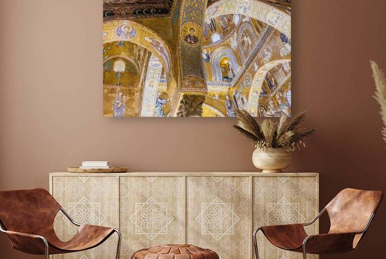 mosaic in the palatine chapel in palermo. by Gualtiero Boffi