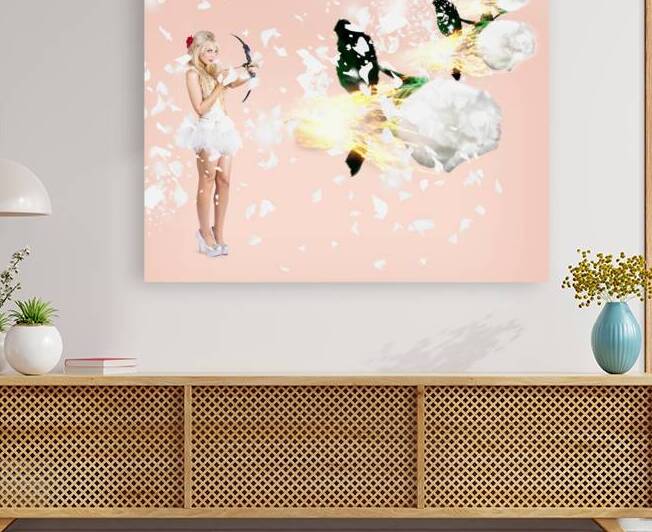 Beautiful cupid woman firing romance arrows by Jorgo