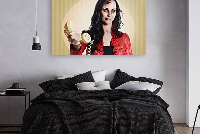 Zombie business person handing over bad news phone by Jorgo