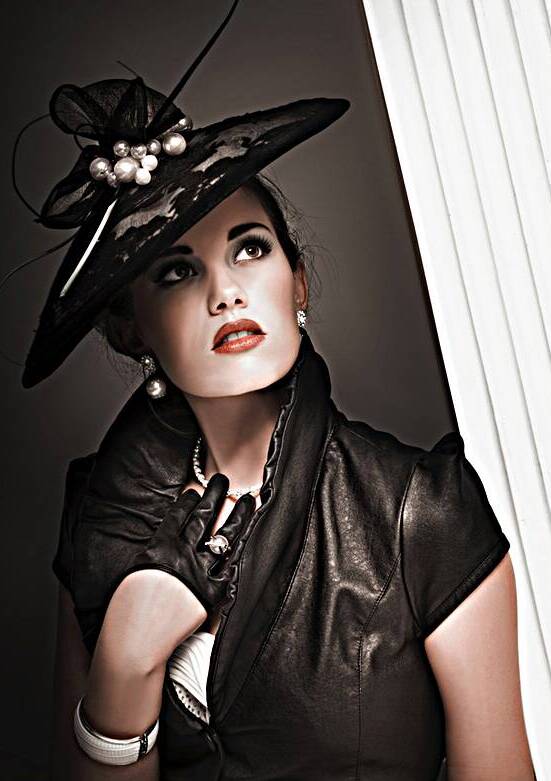 elegant woman wearing black vintage fashion by Jorgo