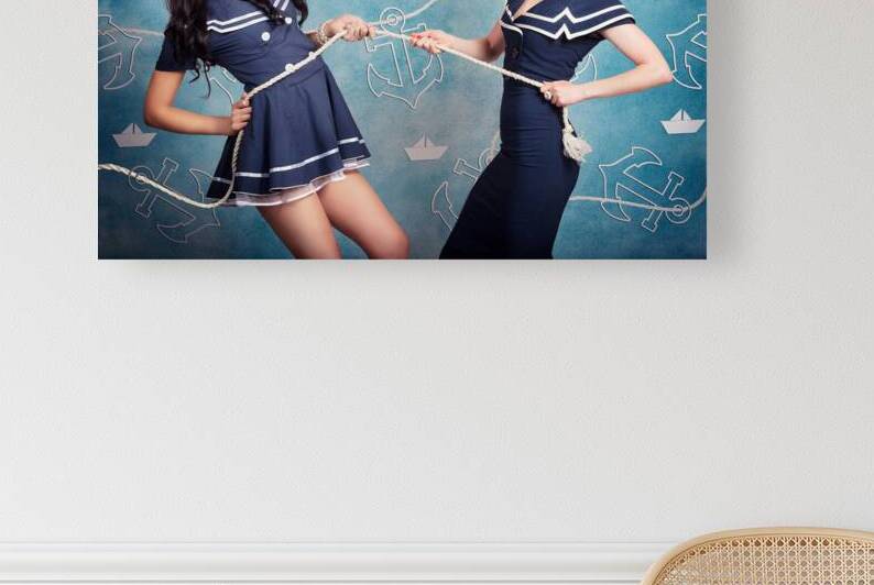 Beautiful navy pinup girls on marine background by Jorgo