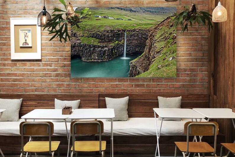 Gasadalur waterfall in faroe  by Gualtiero Boffi