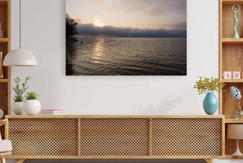 Mystical Foggy Lake Morning by Jennifer White