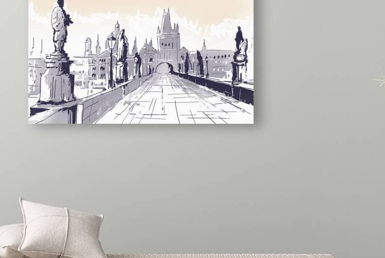 Lesser Town Bridge Tower drawing Czech Republic by Jorgo