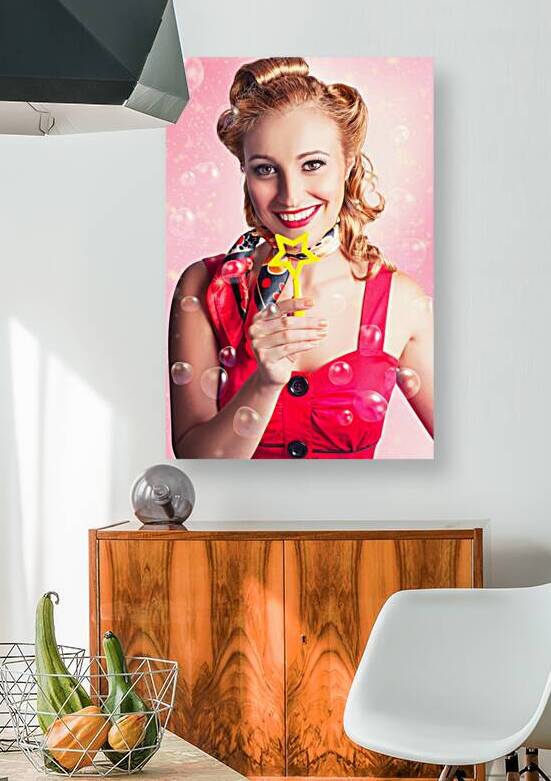 American Pinup Flight Hostess Giving Star Service by Jorgo